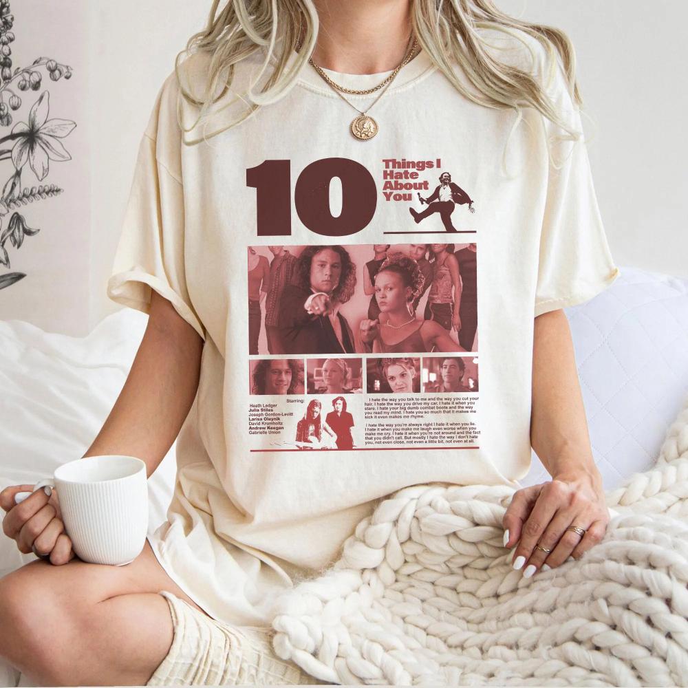 

10 Things I Hate about You Shirt Heath Ledger Shirt Patrick Verona Shirt 90s Movie Shirt RoUnisexce Shirt Gift for Fans Clothing 4XL