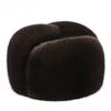 Men Mink Fur Hat New Fashion Men's Real Mink Fur Cap Winter Warm Top Hat Headgear Beanie Beret Natural Real Mink Fur Cap For Men