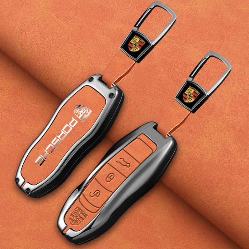 Hochwertige Auto-Schlüsselhülle Abdeckung Schale Für Porsche Panamera Spyder Carrera Macan Cayman Cayenne 911 970 981 991 Schlüsselanhänger Zubehör