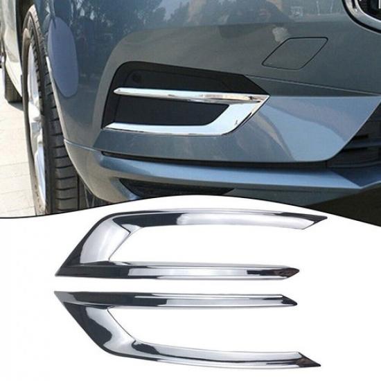 2X Fit For Volvo XC60 2018- Chrome Front Fog Light Lamp Cover Trim 2pcs