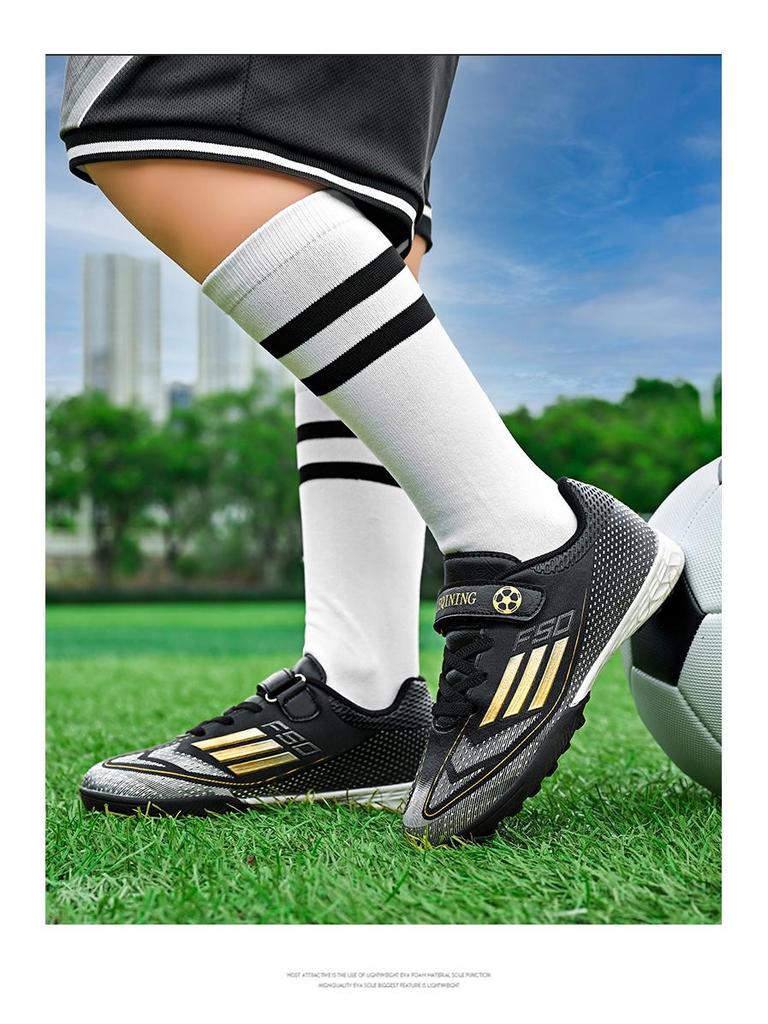 Children's Velcro Anti-Slip Turf Football Shoes for Boys and Girls - Wear-Resistant Competition Training Shoes