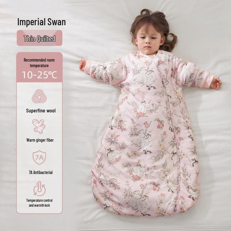 Wool & Ginger Baby Sleeping Bag: All-Season, Temperature-Control, Anti-Kick Quilt for Newborns