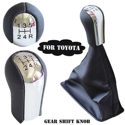 Black PU Leather Car 5/6 Speed Gear Shift Shifter Knob Lever Gaiter Boot Cover Fit For Toyota Corolla AYGO Verso RAV4 YARIS