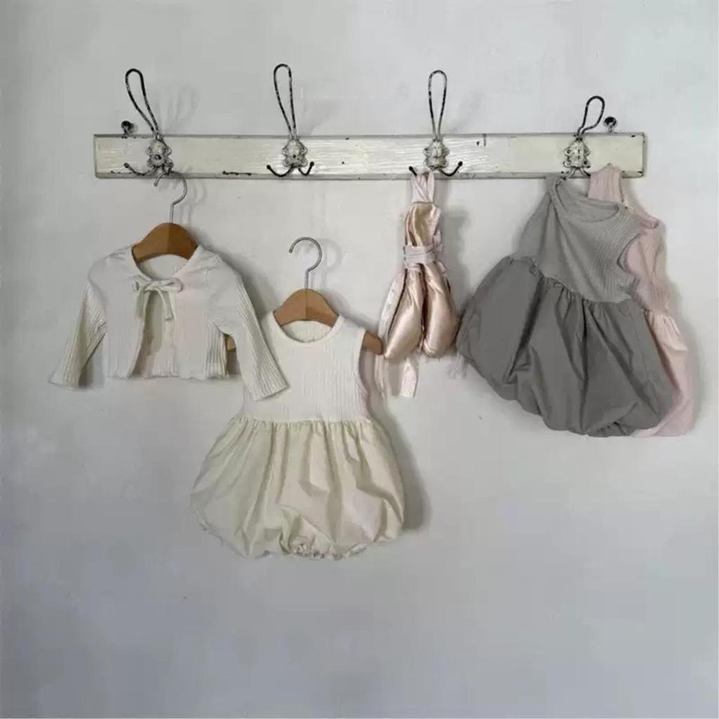 Toddler Girl Ribbed Cardigan & Tutu Dress Set with Sleeveless Lantern Skirt