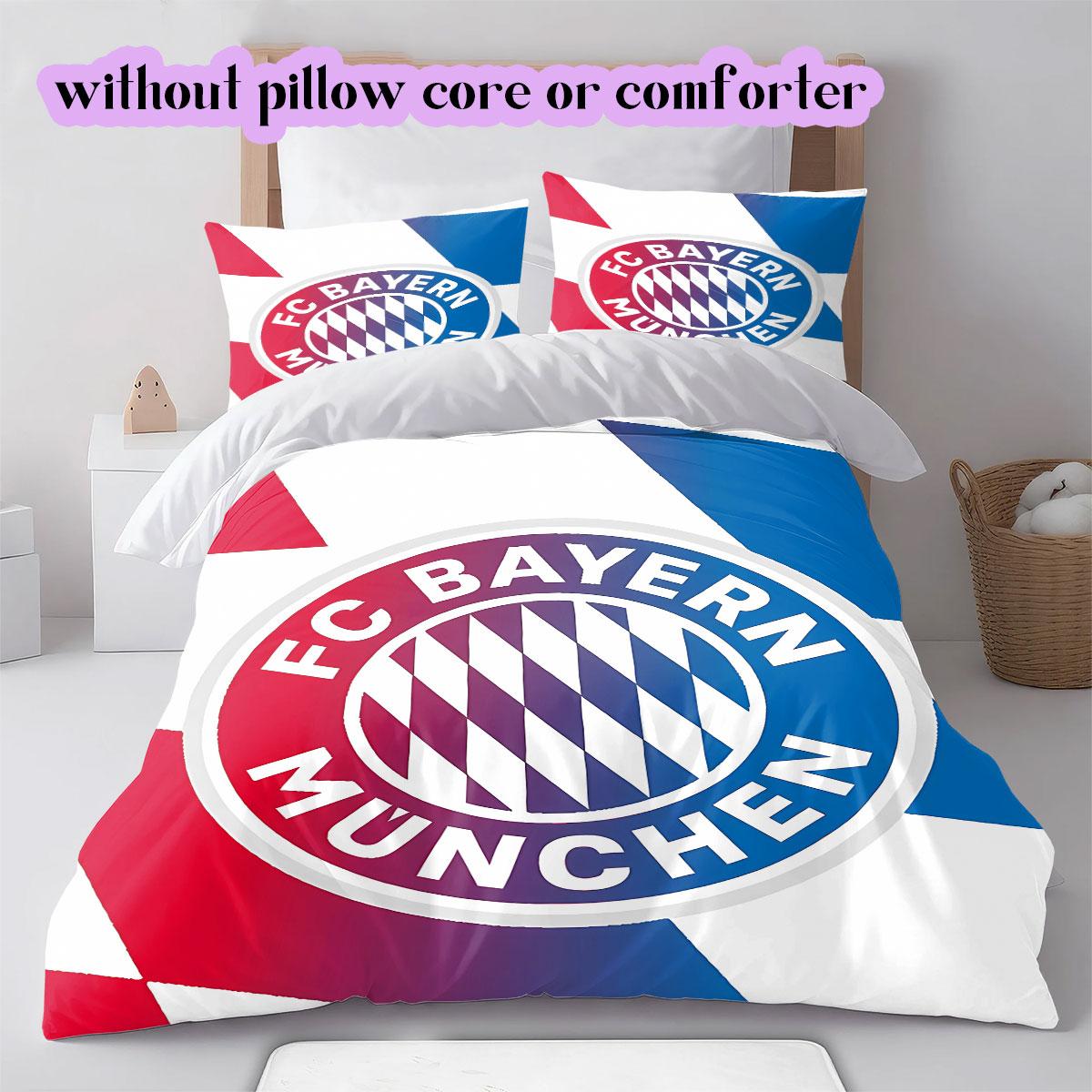 

Bayern Munich Pattern Bedding,Quilt Set Quilt Cover Pillowcase Home Birthday Gift (1*duvet cover+2*pillowcase,without core) 155x200cm