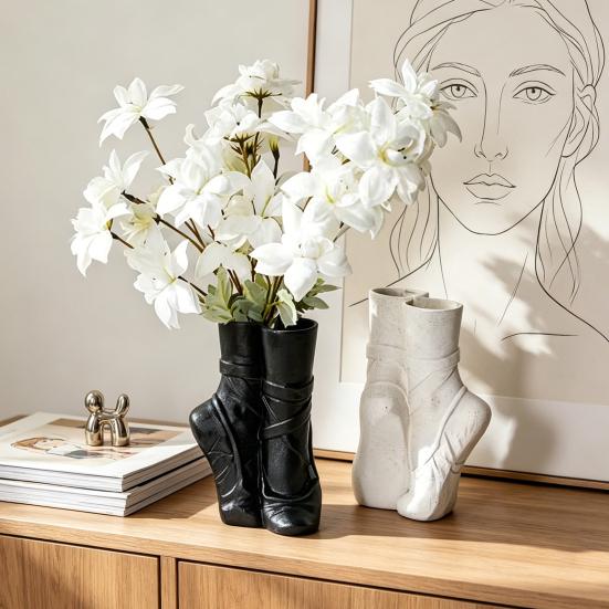 Balletsko Blomstervase Moderne Blomsterarrangement Borddekoration Abstrakt Kunst Danse sko Dekorativ Vase til Sofabord Kontorhylde Gaver
