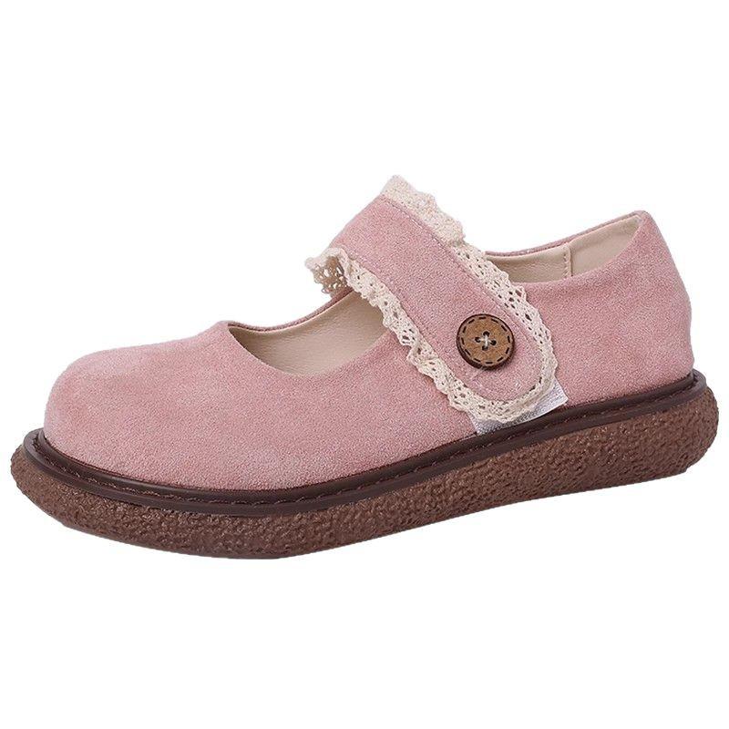Mary Jane Schuhe mit runder Spitze im britischen Stil, Plateau, schlicht, flacher Ausschnitt, neue Frühling-Sommer-Kollektion, französische, lässige Slipper mit dickem Absatz, Einzelne Schuhe