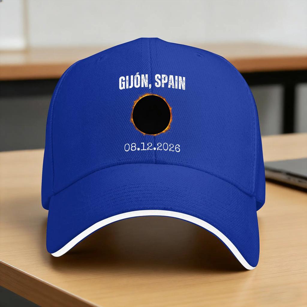 Spain Total Solar Eclipse Casual Baseball Cap Spring Trucker Hat Sun Visor Kpop Rock Hip Hop Fitted Retro Baseball Caps