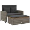 VidaXL Garden Sofa 2 Seater Cushions, Patio Seat, Outdoor Backyard Balcony Terrace Furniture, Grey Resin 365142