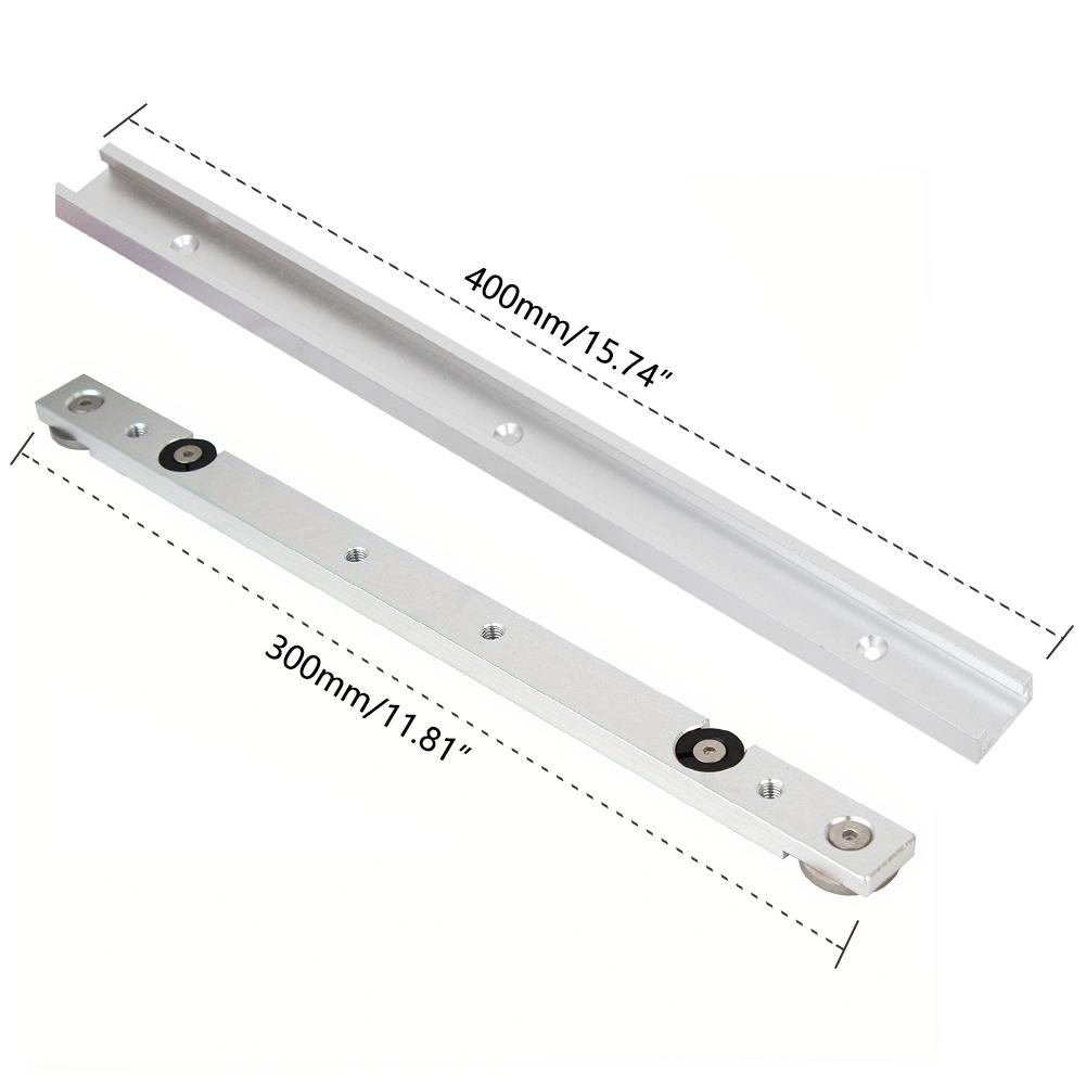 2pcs 30 Type T-track & Miter Bar Slider T-slot Connector Aluminum Alloy Woodworking Chute Rail DIY Carpentry Tools