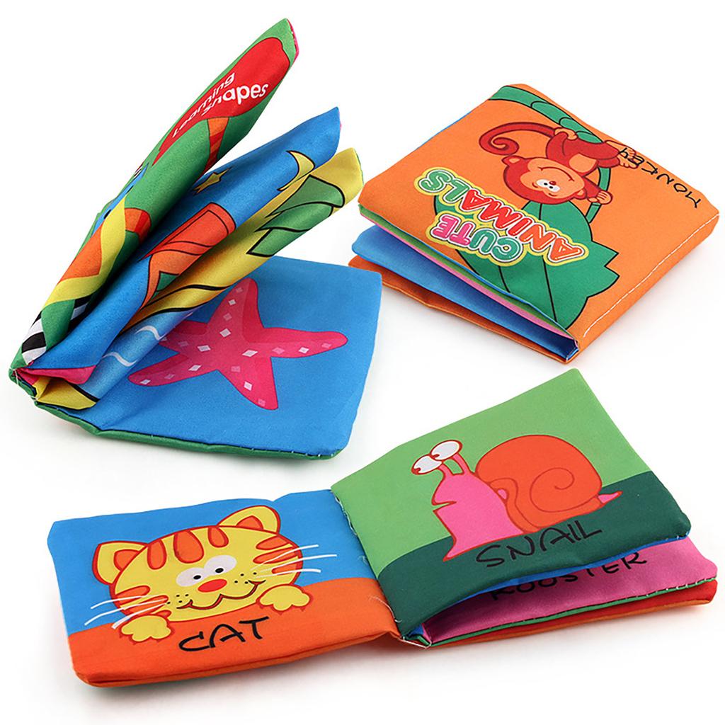 Soft Book Nontoxic Fabric Baby Cloth Books Early Education Toys 8 Page