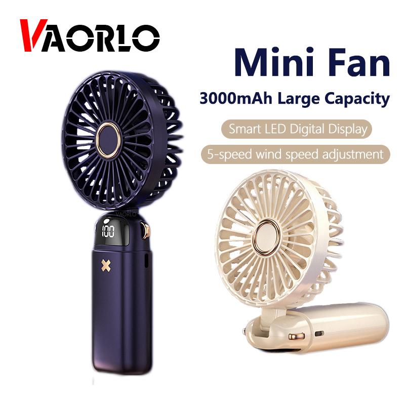 thumbnail image 2 of 1pc Portable Handheld Fan, With Digital Display, USB And Battery Powered, Suitable For Gifts, Outdoor Travel, Shopping, Self-driving Tour - From Category Hand Fans 2 of 11