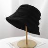 Autumn and Winter Corduroy Bucket Hat Women's Pleated New Face Small Versatile Basin Hat Fashionable Retro Warm Bucket Hat
