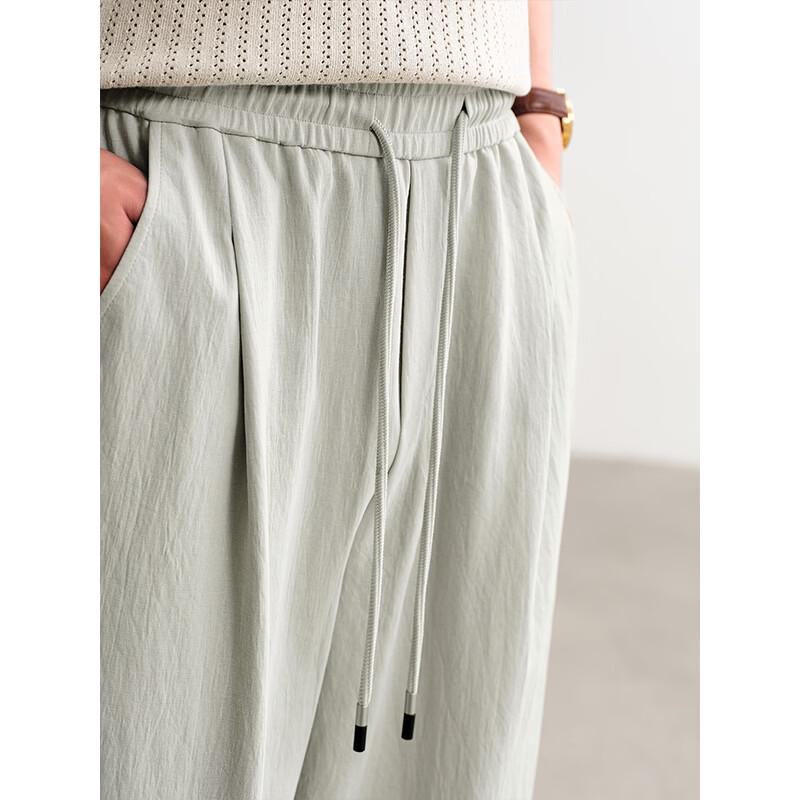 HAUT TON Men's Lightweight Casual Drawstring Straight-Leg Pants