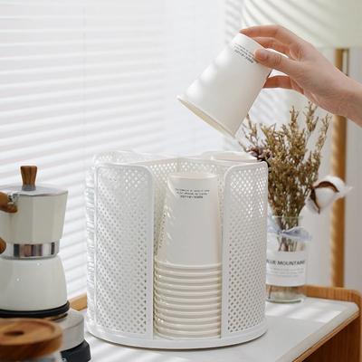 Rotating Paper Cup Holder Disposable Cup Storage Rack Bar Milk Tea Coffee Cup Compartment Cup Taker Rotating Cup Holder