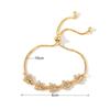 2pcs Gold-color And Silver-plated Bracelets Light Luxury Style Flowers Small Stars Brass Beads Adjustable Jewelry