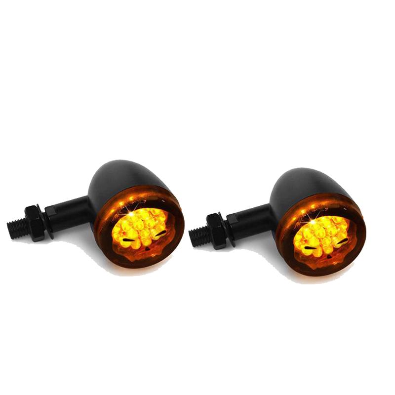 Motorcycle Led Turn Signal Light 12V 10mm Amber Flashing Lamp Front Rear Blinker LED Turn Signal Lights For Halley Cafe Race