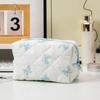 Large Capacity Plaid Bow Pattern Stationery  Bag Lightweight Coin Purse Makeup Storage Bag  Office
