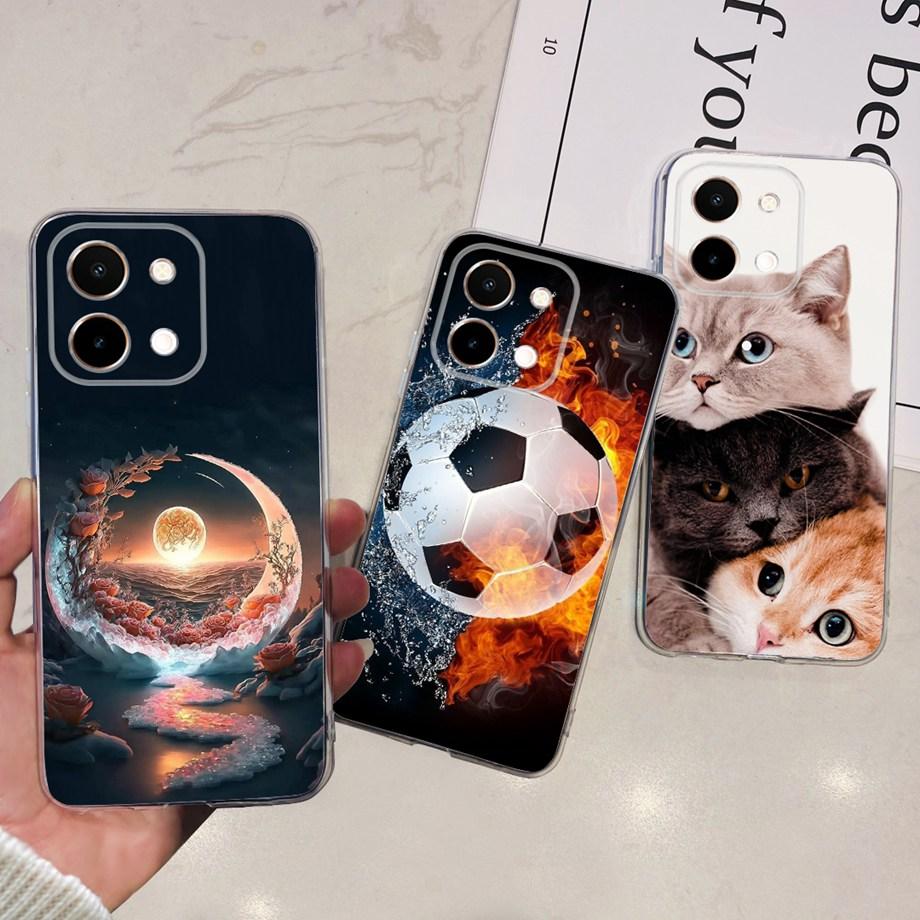 For Vivo Y28 4G Case Coque Clear Silicone Soft Back Cover For Vivo Y28 5G Y28s 5G Phone Bumper Coque Funda Dinosaur Cat Dragon