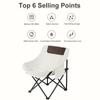 1PC Folding Moon Chair Portable Ultra Light Comfortable Saving Space Wear-resistant Picnic Gear Outdoor Camping Chair