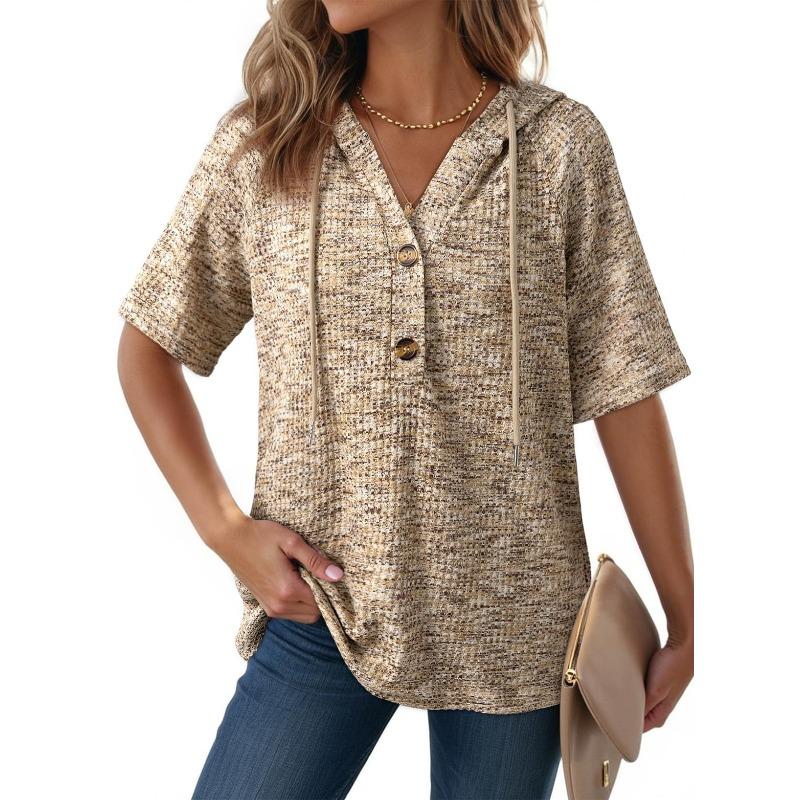 JPNTKY Women's Fashion Casual Short Sleeve Blouses & Shirts