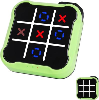 Electronic Tic-tac-toe Game Machine, Handheld Educational Game Machine, Suitable for Children and Adults Green