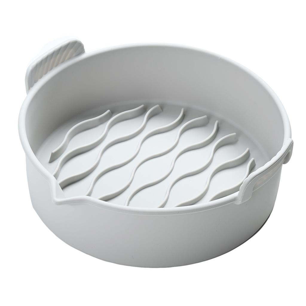 Fritös Silikonkruka med Handtag Vikbar Lätt att Rengöra Återanvändbar Fritös Bakform för Kaka Grillugnar