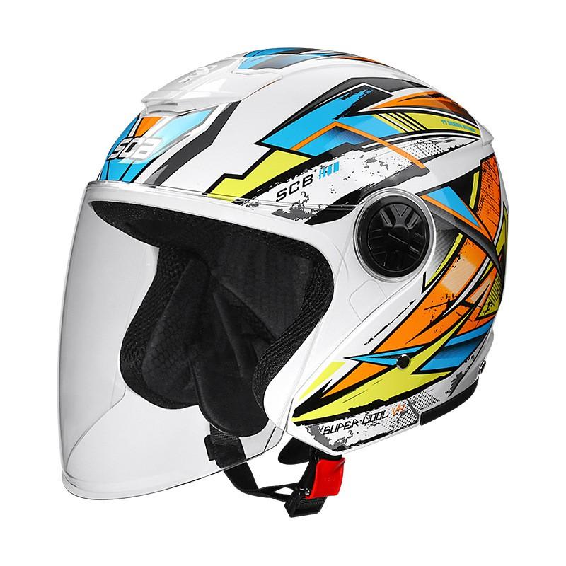 4 Season Motorcycle Half Helmet E-bike Men Women Clear Lens Universal Fit