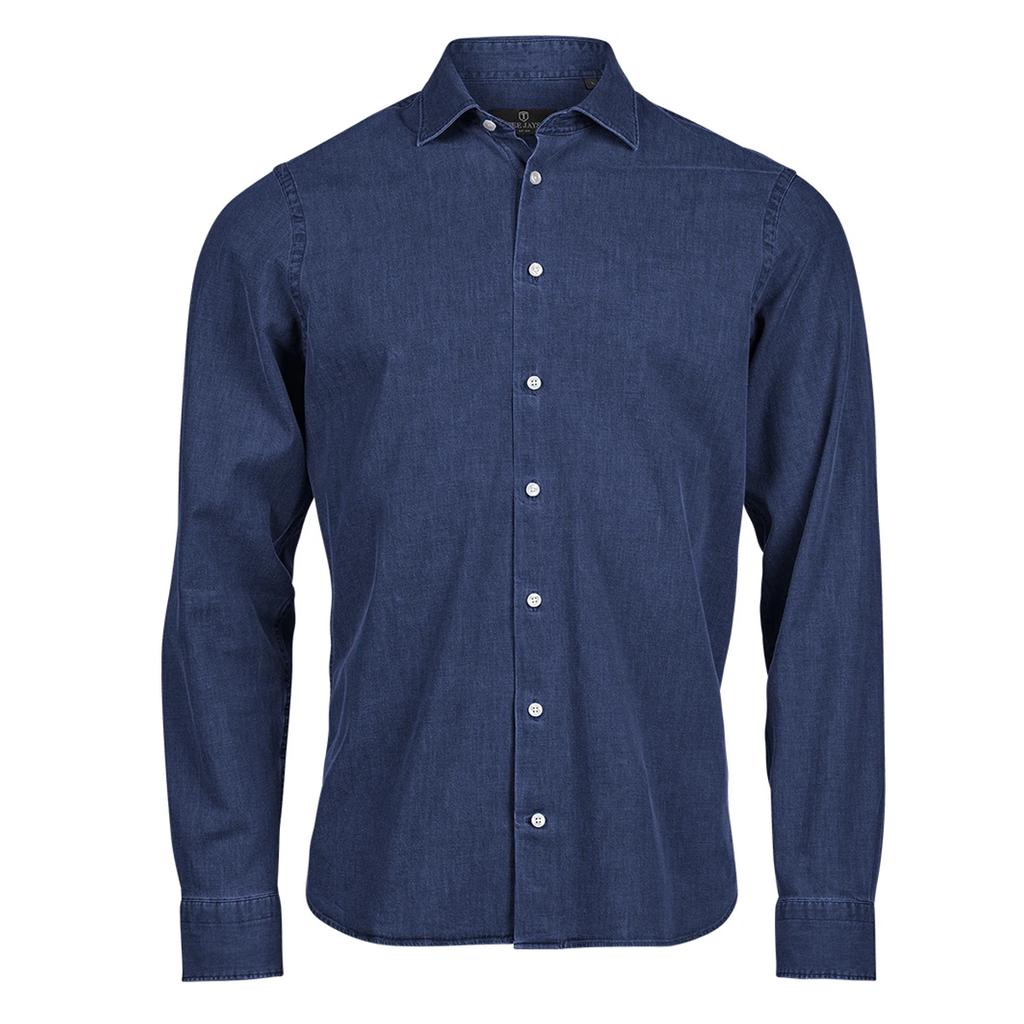 Tee Jays Mens Denim Long-Sleeved Shirt