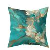 Blue and White 3D Floral Pearl - embellished PillowcaseBedroom Living Room Sofa Home Decor Polyester Cushion Cover with Zipper