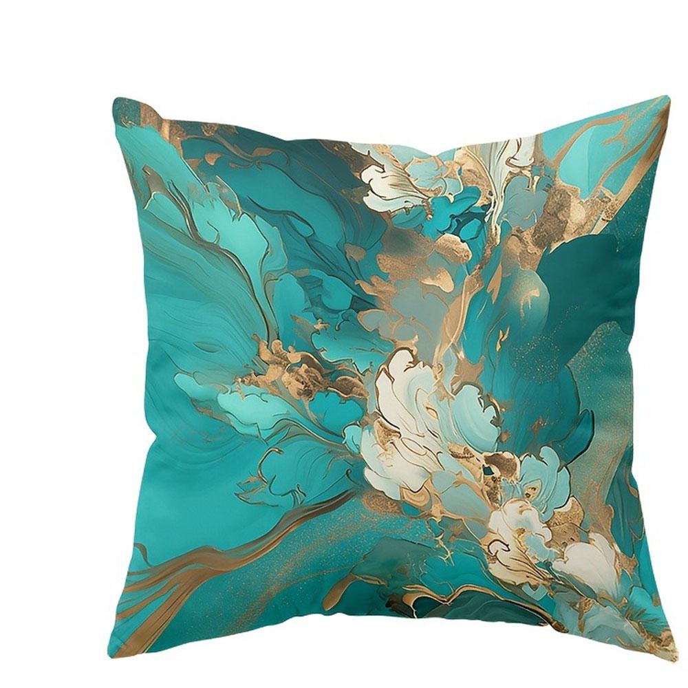 

Blue and White 3D Floral Pearl - embellished PillowcaseBedroom Living Room Sofa Home Decor Polyester Cushion Cover with Zipper 45x45cm