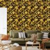 Golden Hibiscus Wallpaper, Ochre Background, Ochre Center, 50x1000