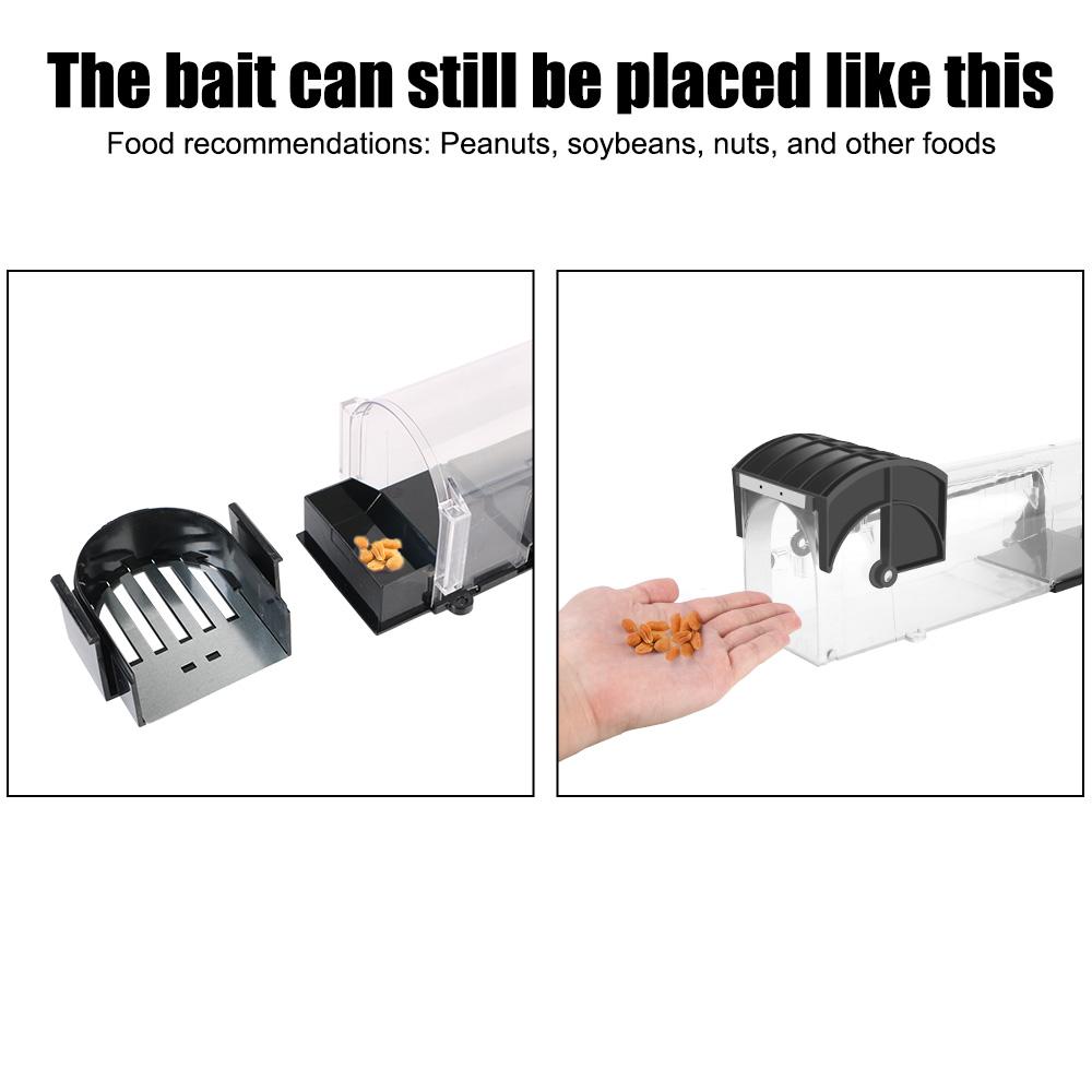 Safe Firm for Indoor Outdoor Garden Humane Rodents Trap Plastic Transparent Smart Self-locking Mousetrap Reusable Household Mouse Catcher