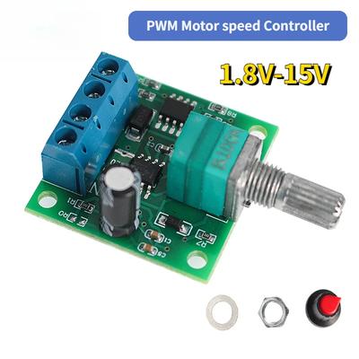 DC 1,8V 3V 5V 6V 12V 2A PWM Motorhastighedsregulator Lavspændingsmotorhastighedskontrolkontakt Justerbart Drevmodul