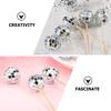 12 Pcs Disco Cake Sign Cupcake Decoration Ball Gold Wedding Insert Inset Wood + Glass Decorative Pick Baby Birthday Topper