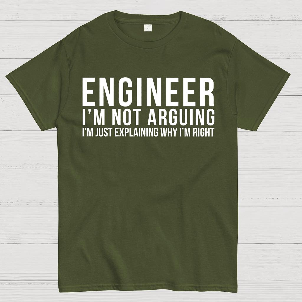 Engineer I Am Not Arguing Unisex 100% Cotton Summer Casual Cool Loose T-Shirt