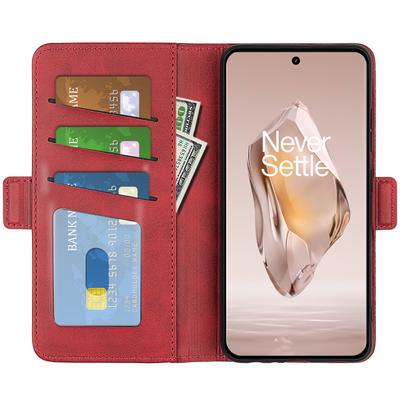 For OnePlus 12R 5G/Ace 3 5G Case Dual Magnetic Clasp Leather Wallet Cover