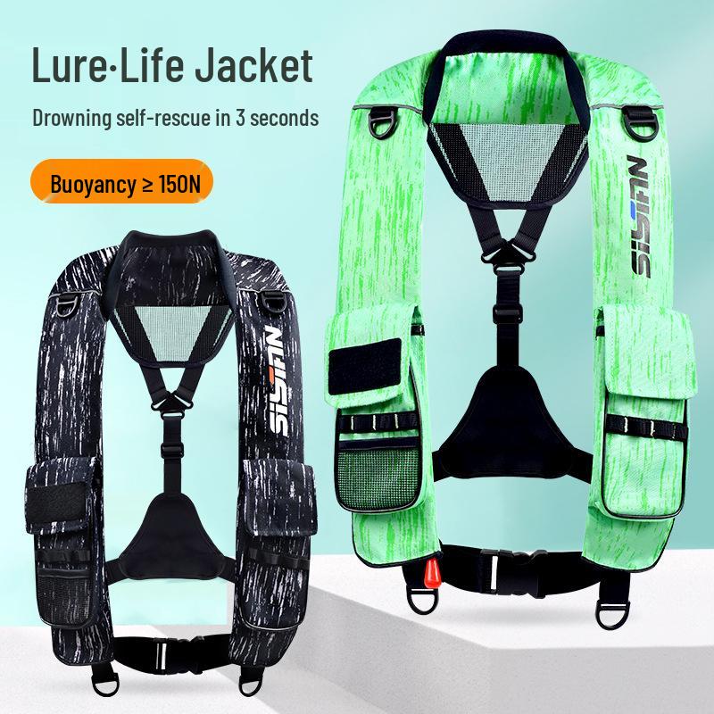 Yasi'an Inflatable Life Jacket - Lightweight, High-Buoyancy Vest for Adult Sea Fishing