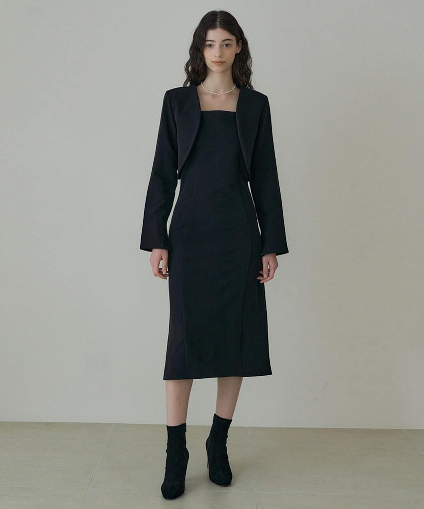 Riorg Dro Round Jacket With Sleeveless Ops Black