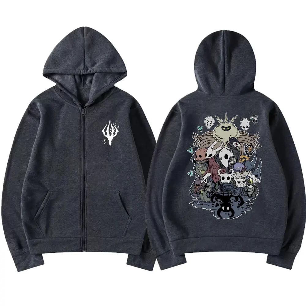 Φούτερ με Φερμουάρ Hollow Void Hollow Knight Ανδρική Μόδα Φούτερ με Κουκούλα Όλα τα Στυλ Άνδρες Γυναίκες Anime Μαύρο Φαρδύ Ζακέτα με Φερμουάρ