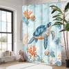 "Ocean Turtle Shower Curtain, Waterproof & Mildew-Resistant Bath Curtain with Coral Reef Design for Nature-Loving Bathroom Decor