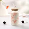 Shangqi 450ml Bow-Knot High Borosilicate Glass Straw Cup