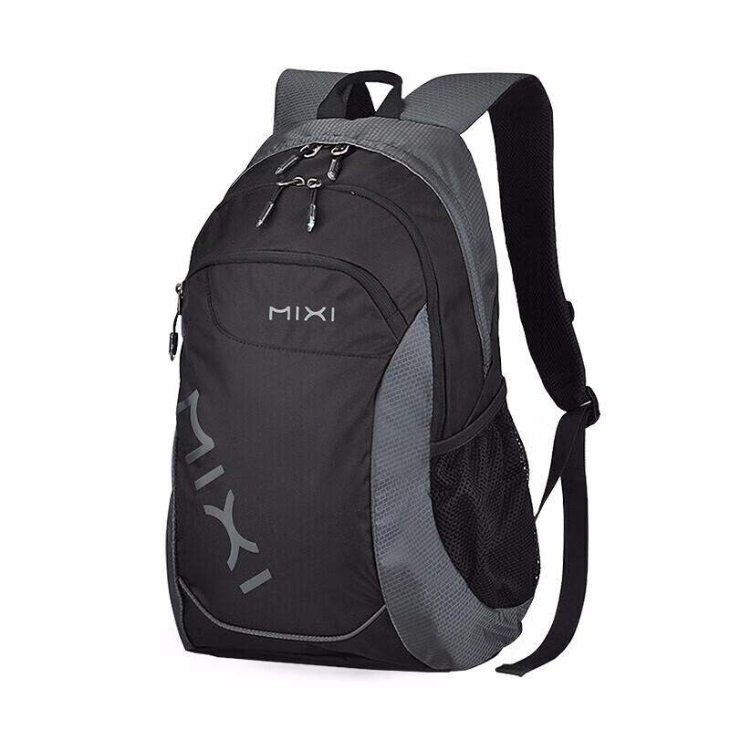 Mixi Lightweight Casual Sports Backpack for Women, Large Capacity Travel Backpack for Men, 14-Inch Laptop Bag for Men, Black And Gray, 1805