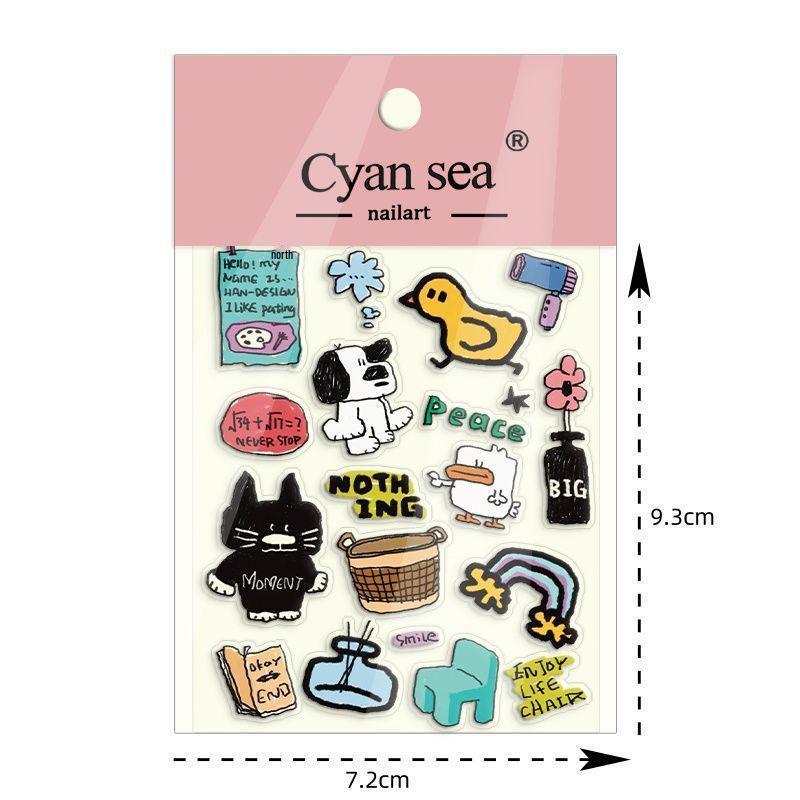 Korean-Style Cute Puppy Jelly Stickers for DIY Journals & Phone Cases