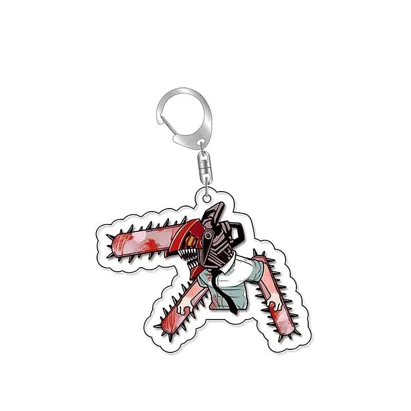 Anime Chainsaw Man Keychain Pochita Makima Cartoon Acrylic Bag Tag Keyrings Cos Trendy Gift