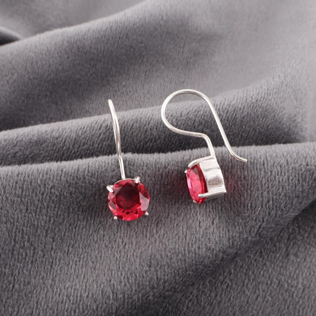 Rosa Rubellit Ädelsten Smycken, 925 Sterlingsilver Örhänge, Handgjort Charmigt Örhänge, Bohemiskt Rubellit Örhänge För Mormor Gåva