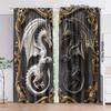 Künstlerische Vorhänge mit "Drachen"-Design, Stangentaschenvorhänge, Schlafzimmer und Wohnzimmer, Heimdekoration, Raumdekoration