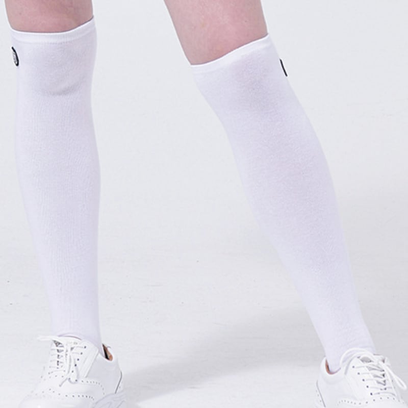 DOYOUKNOWMC ALL SEASON Einfarbige weiße Overknee-Socken