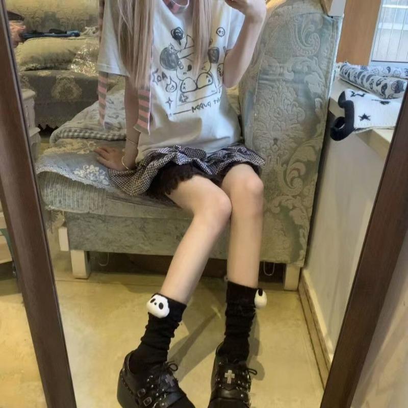 Chaussettes mi-mollet respirantes pour femmes, printemps et automne, toutes sortes de pandas mignons