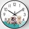 10" Pet Family Wall Clock - Stylish Silent Quartz Design